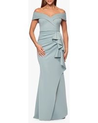 Xscape Evenings - Off The Shoulder Ruffle Scuba Crepe Gown - Lyst