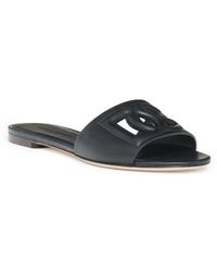 Dolce & Gabbana - Bianca Interlock Slide Sandal - Lyst