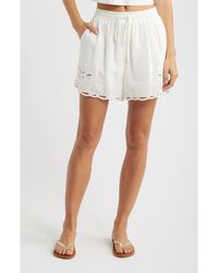 DELUC - Comte Eyelet Detail Drawstring Shorts - Lyst