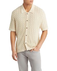 Les Deux - Garrett Knit Cotton Short Sleeve Button-up Shirt - Lyst