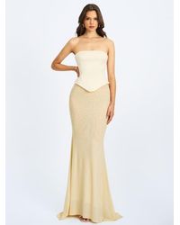 Miss Circle - Adelina Peplum Mermaid Gown With Lace-Up Back - Lyst