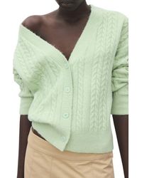 Mango - Cable V-Neck Cardigan - Lyst