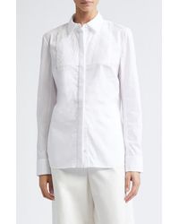 Partow - Natalia Pintuck Cotton Poplin Button-Up Shirt - Lyst