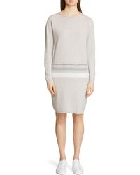 Fabiana Filippi - Stripe Long Sleeve Wool Blend Sweater Dress - Lyst