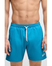 BOSS - Starfish Solid Swim Trunks - Lyst