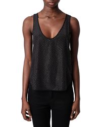 Zadig & Voltaire - Carys Crystal Silk Tank Top - Lyst