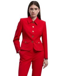 Karen Millen - Textured Compact Stretch Tailored Jacket - Lyst