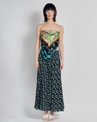 Lost Pattern - Beach Blossom Satin Midi Skirt - Lyst