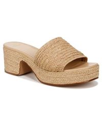 Vince - Margo Raffia Platform Slide Sandal - Lyst