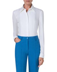Akris Punto - Double Collar Stretch Cotton Button-up Shirt - Lyst