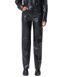 Agolde - '90S Pinch Waist Straight Leg Leather Blend Pants - Lyst
