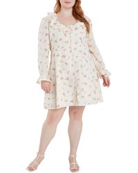 English Factory - Floral Ruffle Long Sleeve Cotton Dress - Lyst