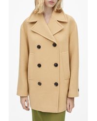 Mango - Double Breasted Virgin Wool Blend Coat - Lyst