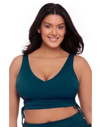 S3 Apparel - Supportive And Sculpting Cinched Adjustable Midkini Swimsuit Top - Lyst