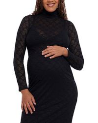 Motherhood Maternity - Long Sleeve Bodycon Mesh Maternity Top - Lyst
