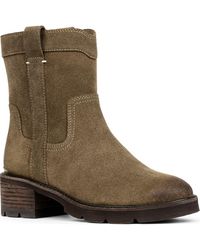 Donald J Pliner - Suede Block Heel Ankle Booties - Lyst