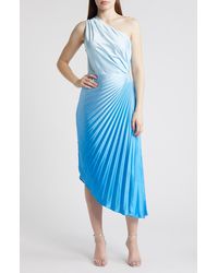 Adelyn Rae - Madina Ombré Pleated One-shoulder Dress - Lyst