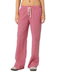 Edikted - Taya Gingham Low Rise Drawstring Pants - Lyst