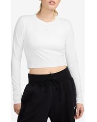 Nike - Sportswear Chill Knit Slim Long Sleeve Crop T-Shirt - Lyst