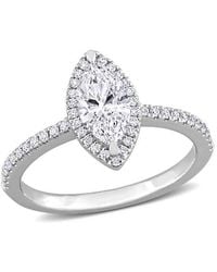 Julianna B - 1-1/2 Ctw Lab-Grown Diamond Marquise Halo Ring 14K - Lyst