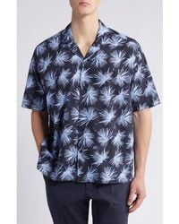 BOSS - Drew Palm Print Stretch Camp Shirt - Lyst