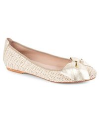 Patricia Green - St. Tropez Bow Raffia Flat - Lyst