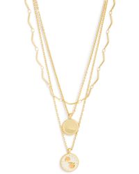Madewell 3-piece Enamel Clementine Coin Necklace Set - Metallic