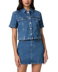 PAIGE - Elly Short Sleeve Denim Jacket - Lyst