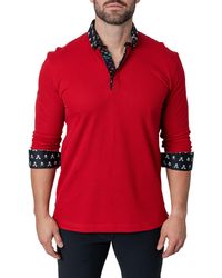 Maceoo - Newton Solid Head Long Sleeve Polo At Nordstrom - Lyst
