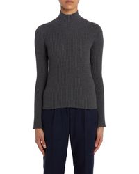 Moncler - Turtleneck Virgin Wool Blend Rib Sweater - Lyst