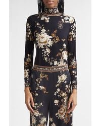 CAMILLA - Print Jersey Turtleneck Top - Lyst