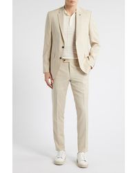 AllSaints - Ross Slim Fit Solid Tan Wool Blend Suit - Lyst