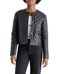 Steve Madden - Martine Quilted Faux Leather Jacket - Lyst