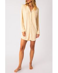 Pj Salvage - Lazy Days Stripe Long Sleeve Nightgown - Lyst