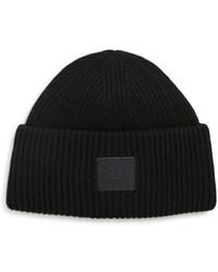 Acne Studios - Pana Face Patch Wool & Yak Hair Blend Rib Beanie - Lyst