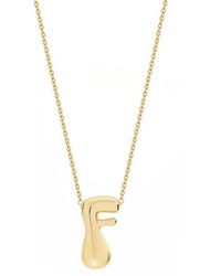 Jane Basch - Puffed Initial Pendant Necklace - Lyst
