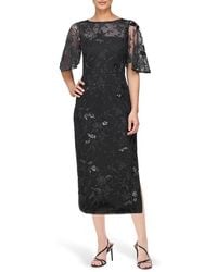 JS Collections - Darla Sequin Floral Embroidery Cocktail Dress - Lyst