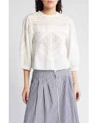 The Great - The Verona Lace Detail Cotton Top - Lyst