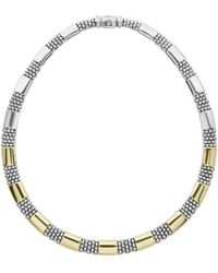 Lagos - 18k Yellow Gold & Sterling Silver High Bar Collar Necklace - Lyst