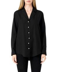 Endless Rose - Notched Lapel Long Sleeve Button-Up Shirt - Lyst