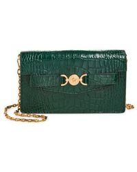 Versace - Medusa Croc Embossed Leather Wallet On A Chain - Lyst