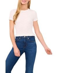 Cece - Puckered Knit Baby Tee - Lyst
