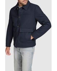Andrew Marc - Insulated Wool Blend Twill Shirt Jacket - Lyst