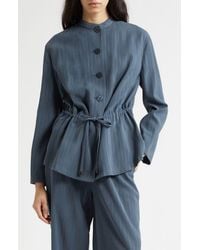 Emporio Armani - Pinstripe Drawstring Waist Jacket - Lyst