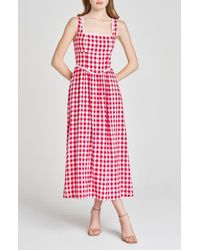 Wayf - X Styled By Coco! Gracie Gingham Linen Blend Midi Dress - Lyst