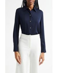 Vince - Stretch Silk Button-Up Shirt - Lyst