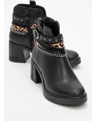 Prologue Shoes - Boliva Buckled Chain Block Heel Boot - Lyst
