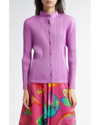 Pleats Please Issey Miyake - Monthly Colors January Pleated Button-Up Top - Lyst