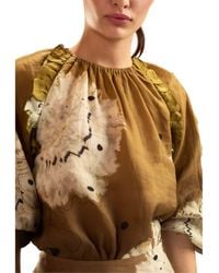 Cynthia Rowley - Ramie Ruffle Blouse - Lyst
