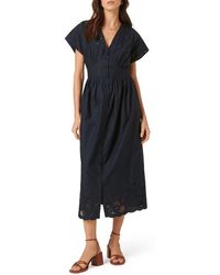 Nobody's Child - Levi Embroidered Organic Cotton Midi Dress - Lyst